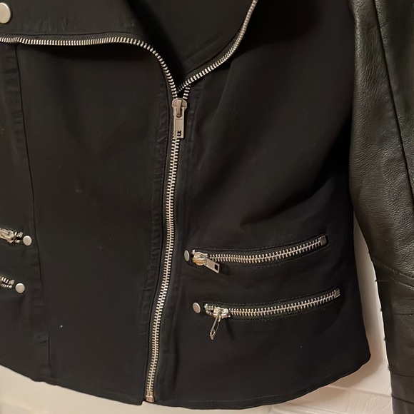 ABS Denim Collection Allen Schwartz S Black 100% PU (Vegan) Leather Jacket - Picture 3 of 10